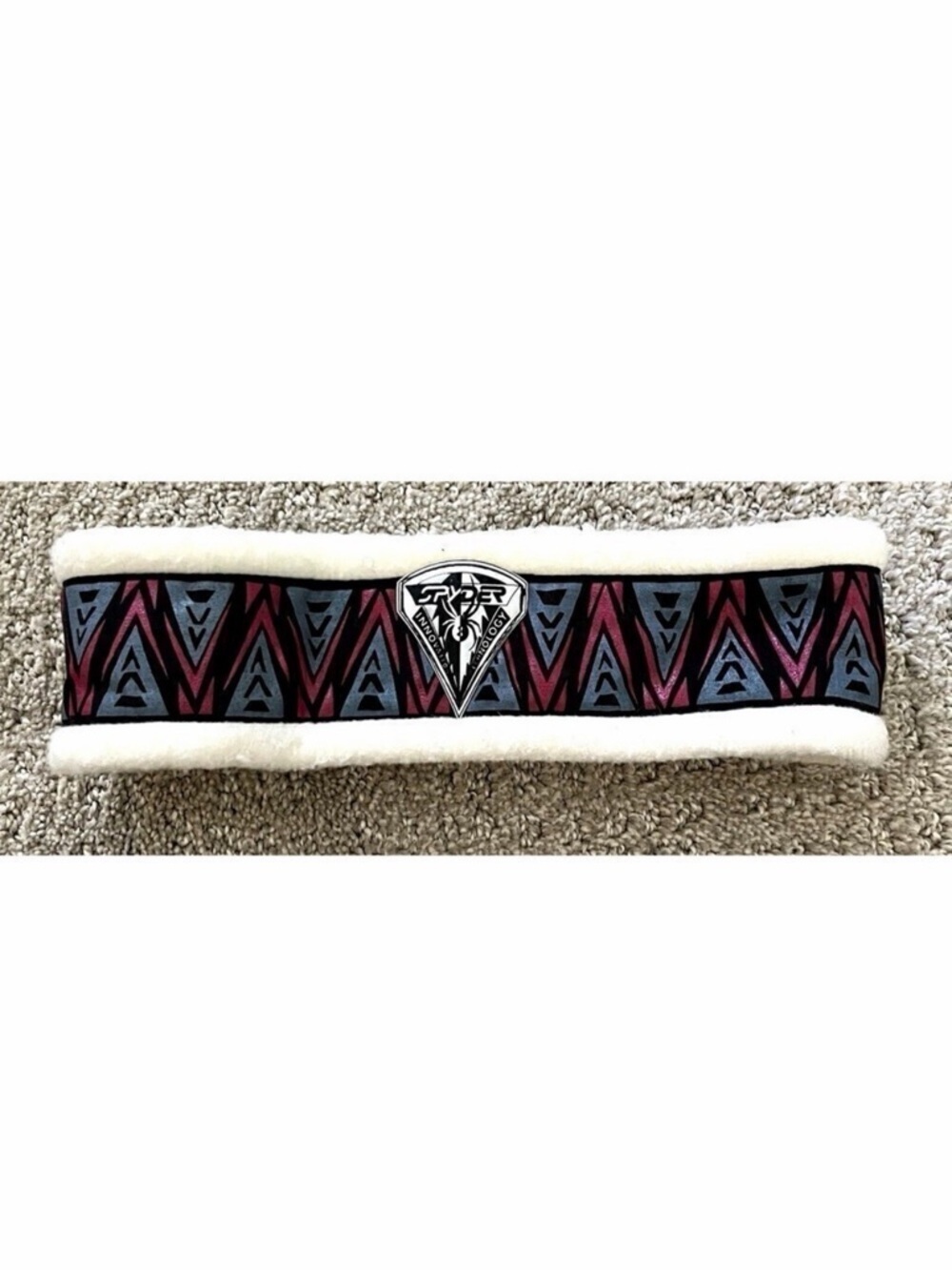 Spyder Womens Fur Headband Jewel Tone Aztec Ski Snowboard Winter Snow 90s